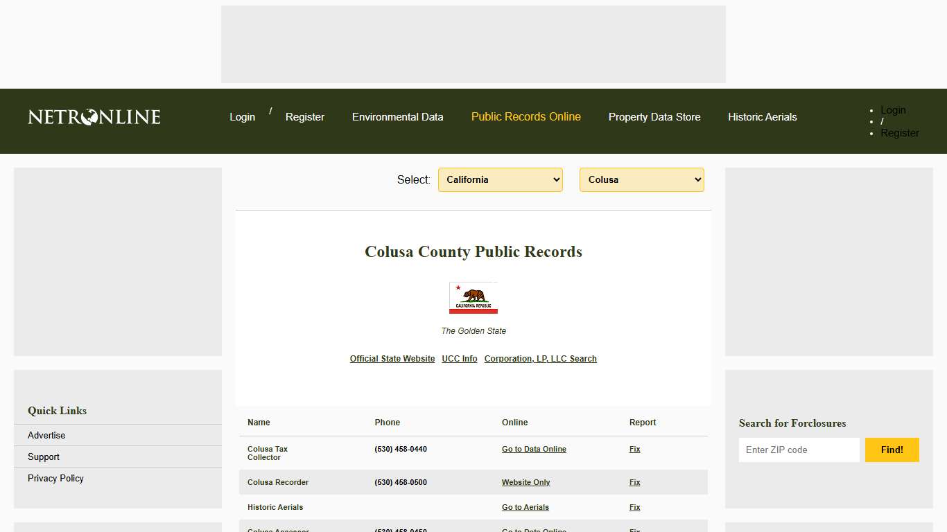 NETR Online • Colusa • Colusa Public Records, Search Colusa Records, Colusa Property Tax, California Property Search, California Assessor